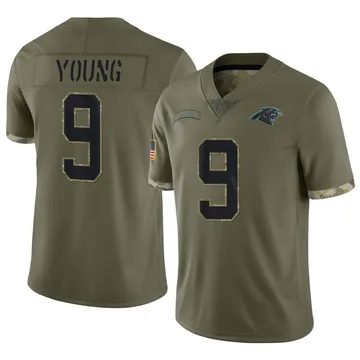 Youth Nike Carolina Panthers Bryce Young Olive 2022 Salute To Service Jersey - Limited