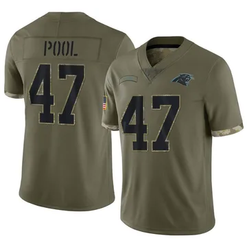 Youth Nike Carolina Panthers Bumper Pool Olive 2022 Salute To Service Jersey - Limited