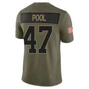 Youth Nike Carolina Panthers Bumper Pool Olive 2025 Salute to Service Jersey - Limited
