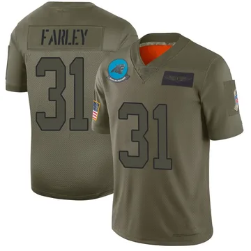 Youth Nike Carolina Panthers Caleb Farley Camo 2019 Salute to Service Jersey - Limited