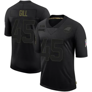 Youth Nike Carolina Panthers Cam Gill Black 2020 Salute To Service Jersey - Limited