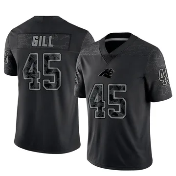 Youth Nike Carolina Panthers Cam Gill Black Reflective Jersey - Limited