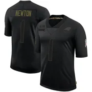 Youth Nike Carolina Panthers Cam Newton Black 2020 Salute To Service Jersey - Limited