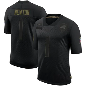Youth Nike Carolina Panthers Cam Newton Black 2020 Salute To Service Jersey - Limited