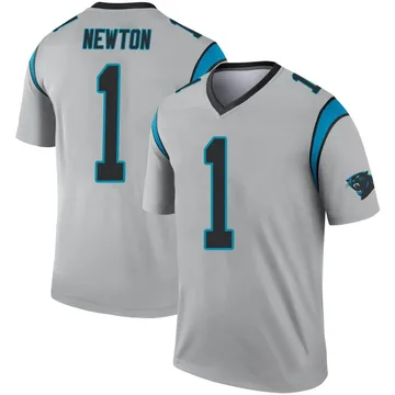 Youth Nike Carolina Panthers Cam Newton Inverted Silver Jersey - Legend