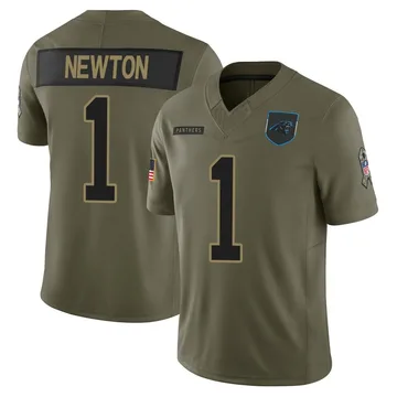 Youth Nike Carolina Panthers Cam Newton Olive 2025 Salute to Service Jersey - Limited
