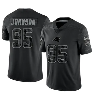 Youth Nike Carolina Panthers Charles Johnson Black Reflective Jersey - Limited