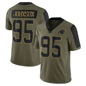Youth Nike Carolina Panthers Charles Johnson Olive 2021 Salute To Service Jersey - Limited