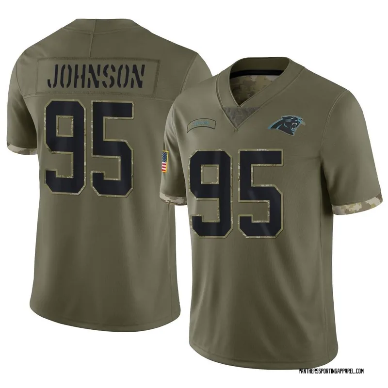 Youth Nike Carolina Panthers Charles Johnson Olive 2022 Salute To Service Jersey - Limited
