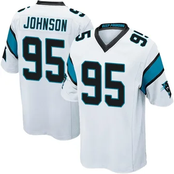 Youth Nike Carolina Panthers Charles Johnson White Jersey - Game