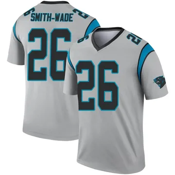 Youth Nike Carolina Panthers Chau Smith-Wade Inverted Silver Jersey - Legend