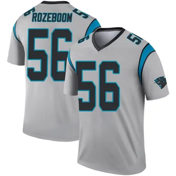 Youth Nike Carolina Panthers Christian Rozeboom Inverted Silver Jersey - Legend