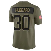 Youth Nike Carolina Panthers Chuba Hubbard Olive 2025 Salute to Service Jersey - Limited