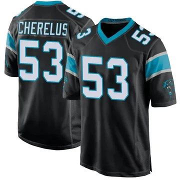 Youth Nike Carolina Panthers Claudin Cherelus Black Team Color Jersey - Game