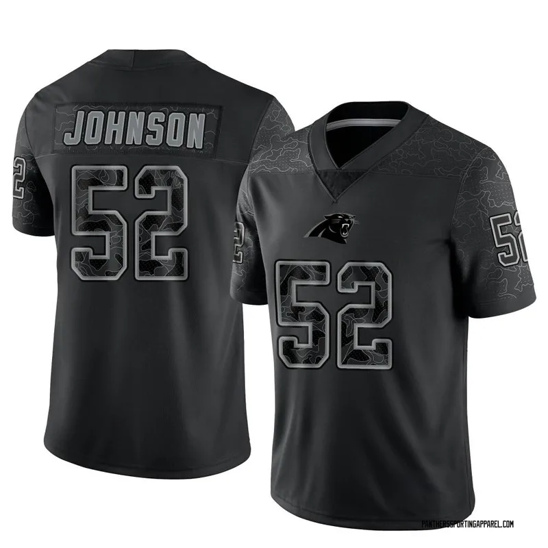 Youth Nike Carolina Panthers DJ Johnson Black Reflective Jersey - Limited