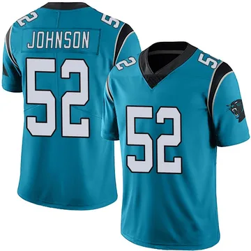Youth Nike Carolina Panthers DJ Johnson Blue Alternate Vapor Untouchable Jersey - Limited