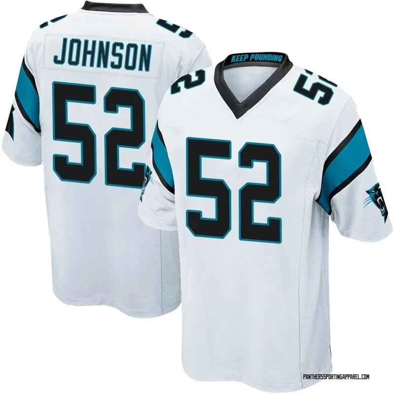 Youth Nike Carolina Panthers DJ Johnson White Jersey - Game