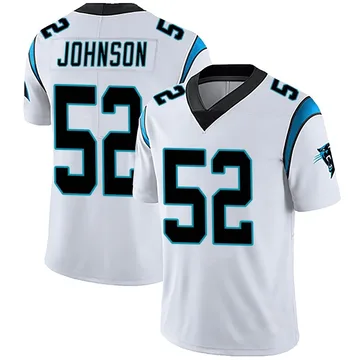 Youth Nike Carolina Panthers DJ Johnson White Vapor Untouchable Jersey - Limited