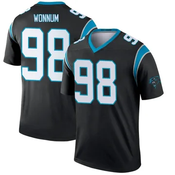 Youth Nike Carolina Panthers D.J. Wonnum Black Jersey - Legend