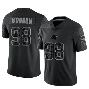 Youth Nike Carolina Panthers D.J. Wonnum Black Reflective Jersey - Limited