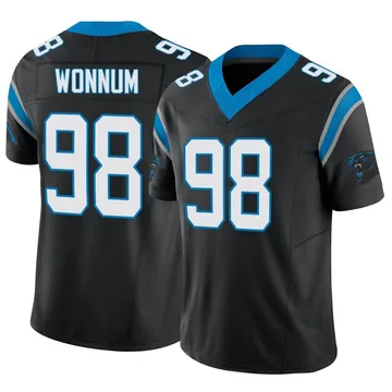 Youth Nike Carolina Panthers D.J. Wonnum Black Vapor F.U.S.E. Jersey - Limited
