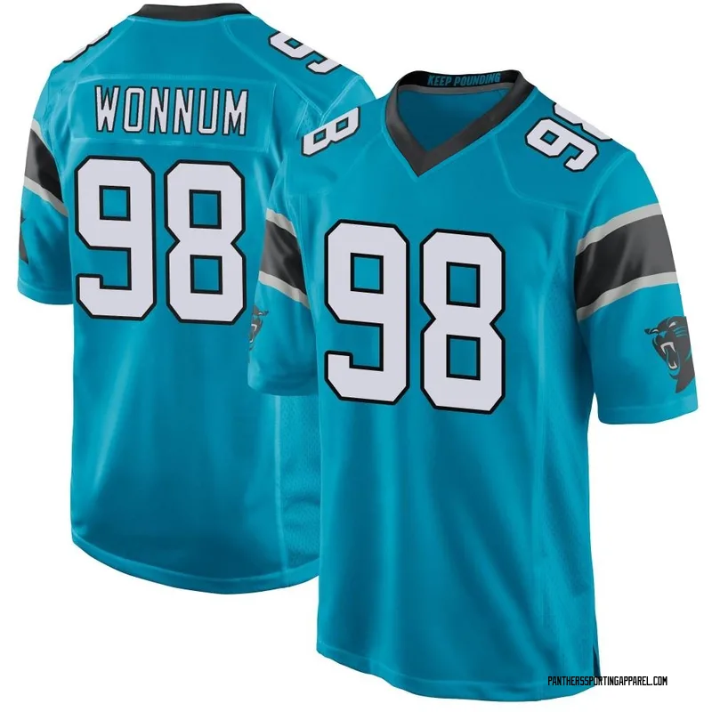 Youth Nike Carolina Panthers D.J. Wonnum Blue Alternate Jersey - Game