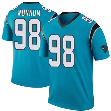 Youth Nike Carolina Panthers D.J. Wonnum Blue Color Rush Jersey - Legend