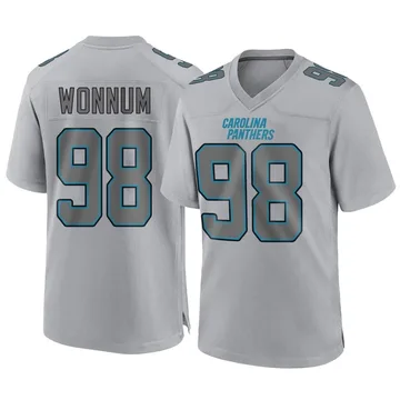 Youth Nike Carolina Panthers D.J. Wonnum Gray Atmosphere Fashion Jersey - Game