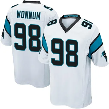 Youth Nike Carolina Panthers D.J. Wonnum White Jersey - Game