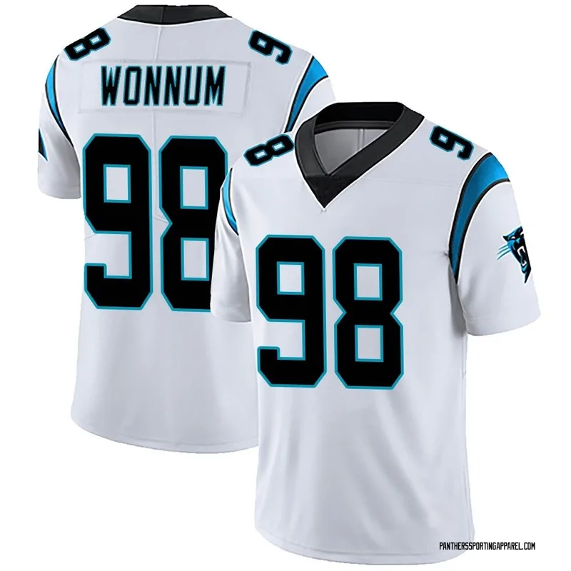 Youth Nike Carolina Panthers D.J. Wonnum White Vapor Untouchable Jersey - Limited