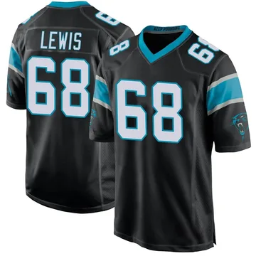 Youth Nike Carolina Panthers Damien Lewis Black Team Color Jersey - Game