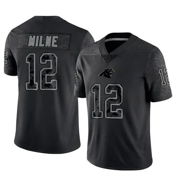 Youth Nike Carolina Panthers Dax Milne Black Reflective Jersey - Limited