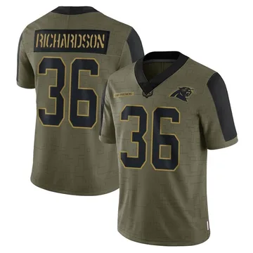 Youth Nike Carolina Panthers Demani Richardson Olive 2021 Salute To Service Jersey - Limited