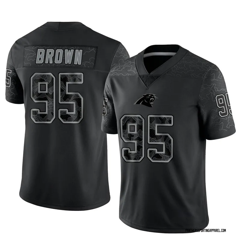 Youth Nike Carolina Panthers Derrick Brown Black Reflective Jersey - Limited