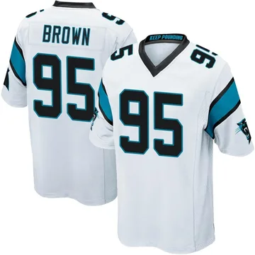 Youth Nike Carolina Panthers Derrick Brown White Jersey - Game