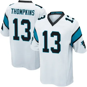 Youth Nike Carolina Panthers Deven Thompkins White Jersey - Game