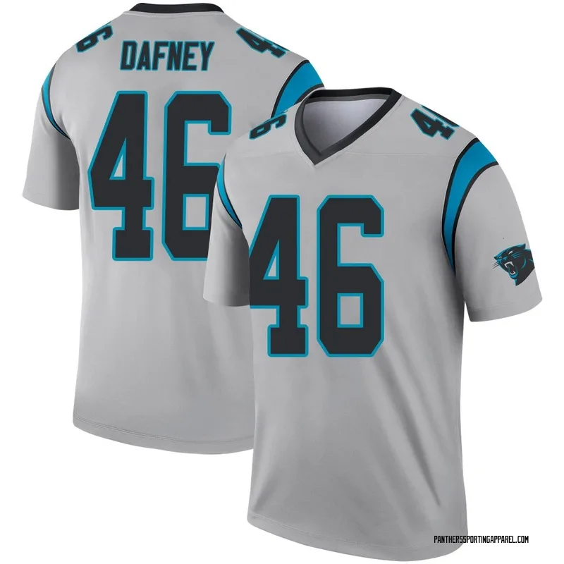 Youth Nike Carolina Panthers Dominique Dafney Inverted Silver Jersey - Legend
