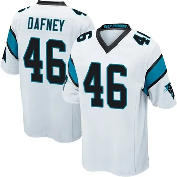 Youth Nike Carolina Panthers Dominique Dafney White Jersey - Game
