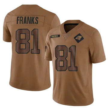 Youth Nike Carolina Panthers Feleipe Franks Brown 2023 Salute To Service Jersey - Limited
