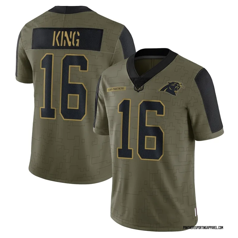 Youth Nike Carolina Panthers Haynes King Olive 2021 Salute To Service Jersey - Limited