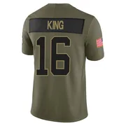 Youth Nike Carolina Panthers Haynes King Olive 2025 Salute to Service Jersey - Limited