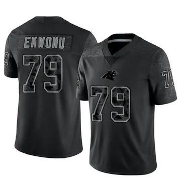 Youth Nike Carolina Panthers Ikem Ekwonu Black Reflective Jersey - Limited