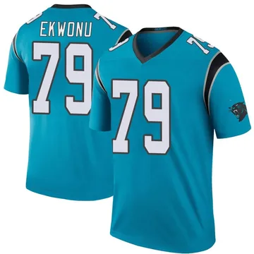 Youth Nike Carolina Panthers Ikem Ekwonu Blue Color Rush Jersey - Legend