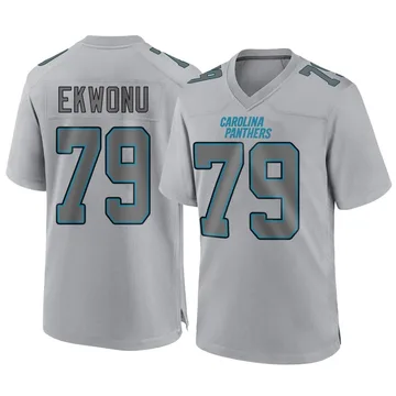 Youth Nike Carolina Panthers Ikem Ekwonu Gray Atmosphere Fashion Jersey - Game