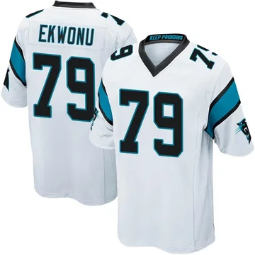 Youth Nike Carolina Panthers Ikem Ekwonu White Jersey - Game