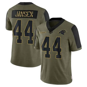 Youth Nike Carolina Panthers JJ Jansen Olive 2021 Salute To Service Jersey - Limited