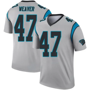 Youth Nike Carolina Panthers J.J. Weaver Inverted Silver Jersey - Legend