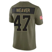 Youth Nike Carolina Panthers J.J. Weaver Olive 2025 Salute to Service Jersey - Limited