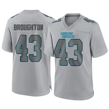 Youth Nike Carolina Panthers JaTravis Broughton Gray Atmosphere Fashion Jersey - Game