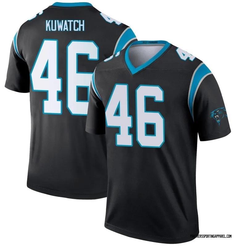 Youth Nike Carolina Panthers Jackson Kuwatch Black Jersey - Legend